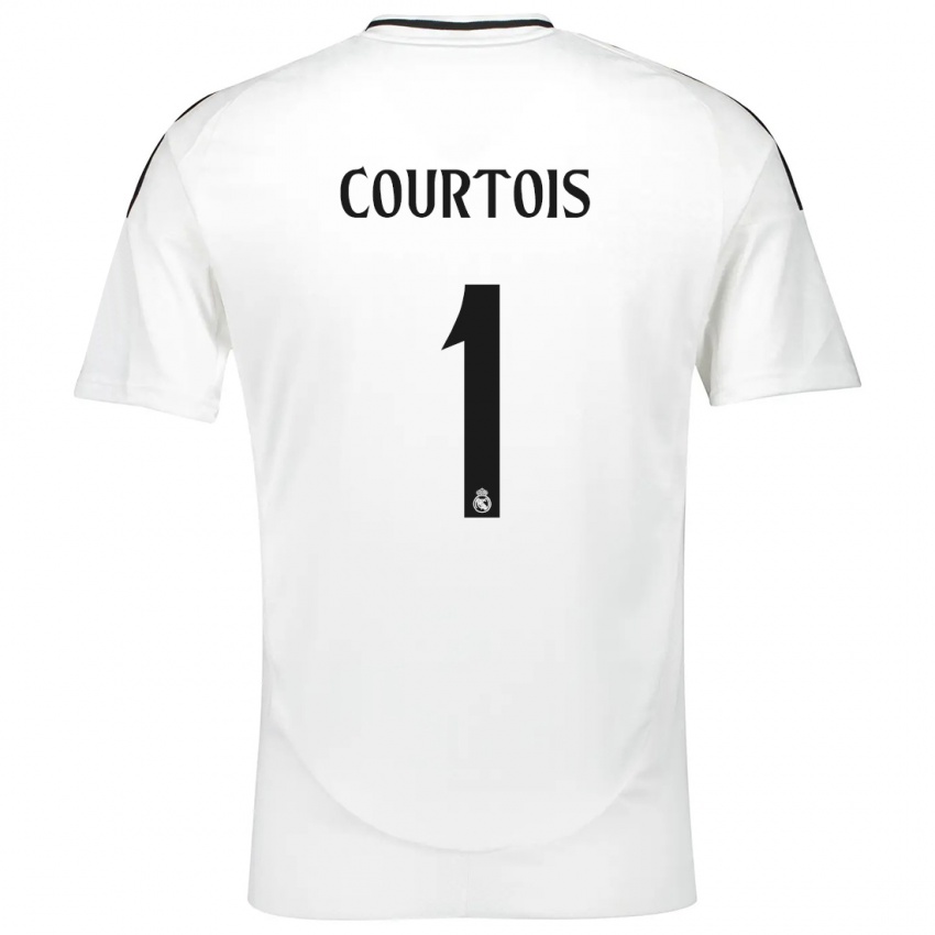 Kinder Thibaut Courtois #1 Weiß Heimtrikot Trikot 2024/25 T-Shirt Österreich