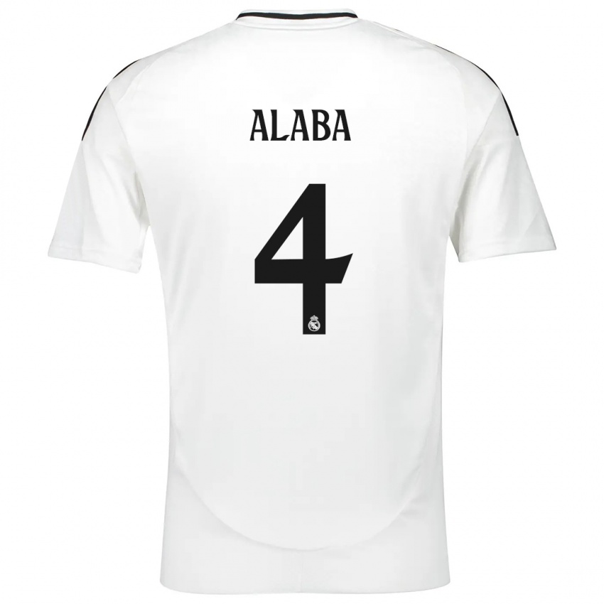 Kinder David Alaba #4 Weiß Heimtrikot Trikot 2024/25 T-Shirt Österreich