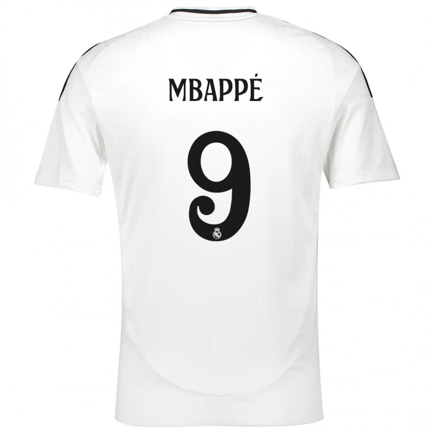 Kinder Kylian Mbappe #9 Weiß Heimtrikot Trikot 2024/25 T-Shirt Österreich