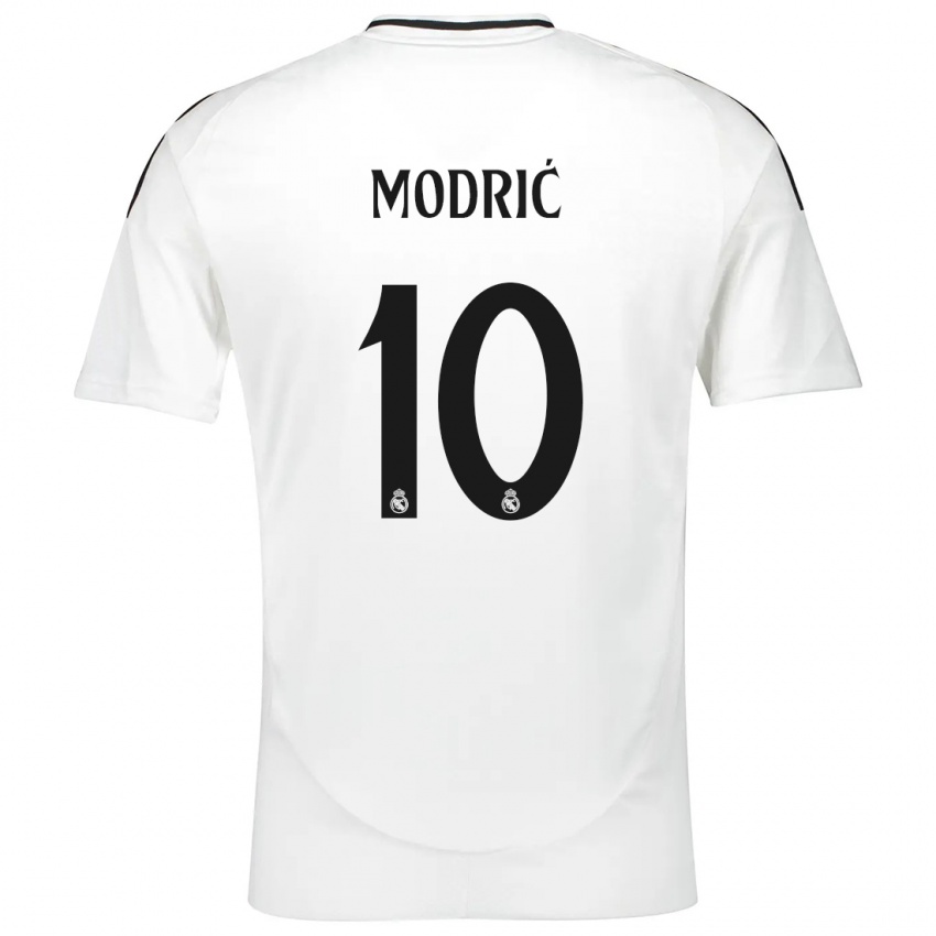 Kinder Luka Modric #10 Weiß Heimtrikot Trikot 2024/25 T-Shirt Österreich