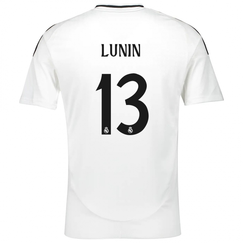 Kinder Andriy Lunin #13 Weiß Heimtrikot Trikot 2024/25 T-Shirt Österreich