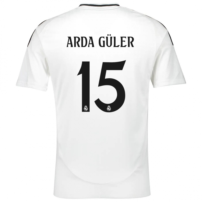 Kinder Arda Güler #15 Weiß Heimtrikot Trikot 2024/25 T-Shirt Österreich