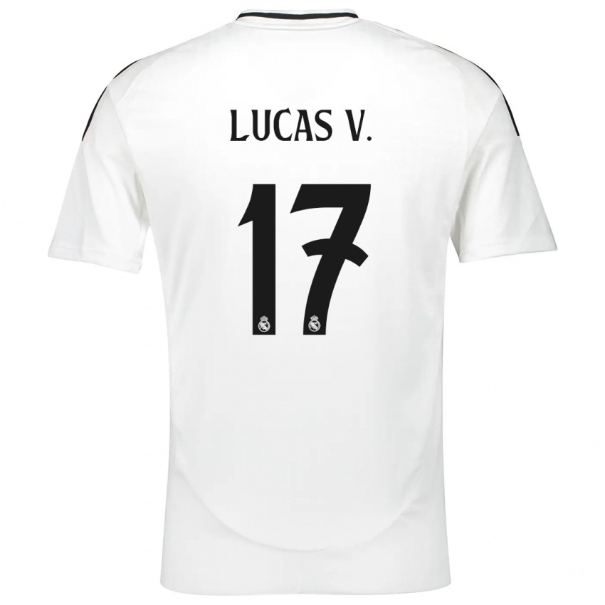 Kinder Lucas Vazquez #17 Weiß Heimtrikot Trikot 2024/25 T-Shirt Österreich