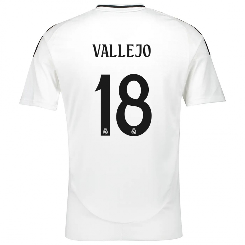 Kinder Jesus Vallejo #18 Weiß Heimtrikot Trikot 2024/25 T-Shirt Österreich