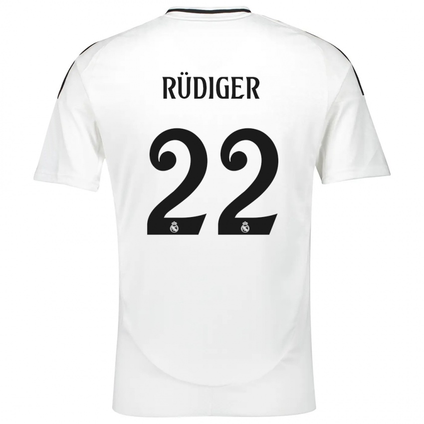 Kinder Antonio Rüdiger #22 Weiß Heimtrikot Trikot 2024/25 T-Shirt Österreich