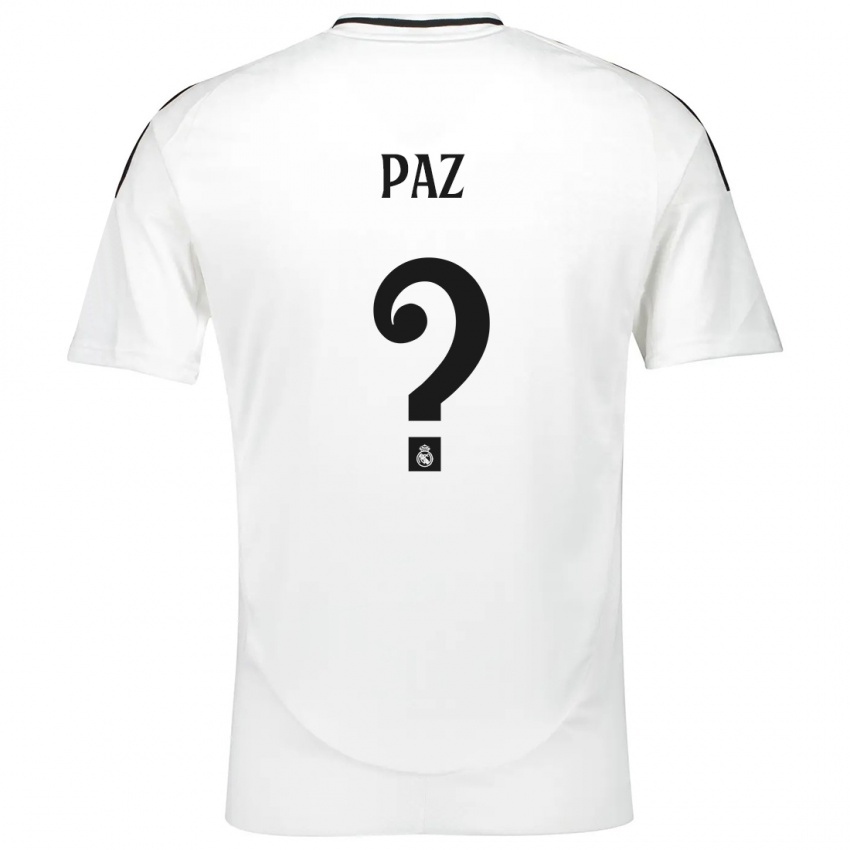 Kinder Nico Paz #0 Weiß Heimtrikot Trikot 2024/25 T-Shirt Österreich