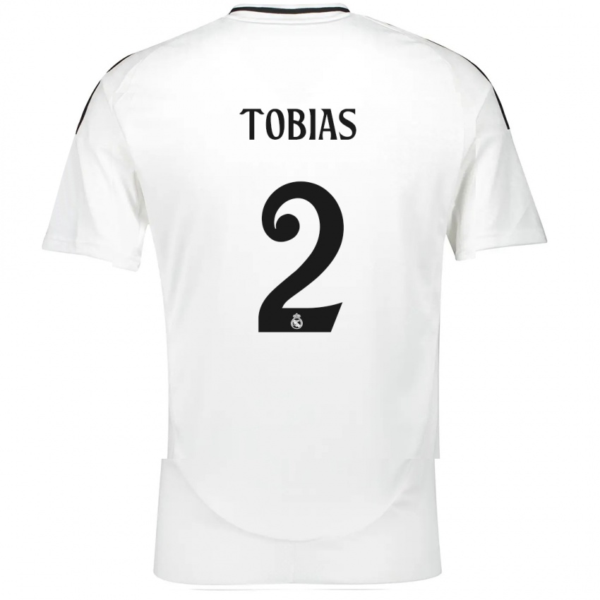 Kinder Vinícius Tobias #2 Weiß Heimtrikot Trikot 2024/25 T-Shirt Österreich