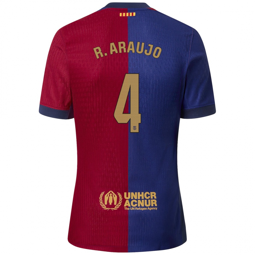 Kinder Ronald Araujo #4 Blau Rot Heimtrikot Trikot 2024/25 T-Shirt Österreich