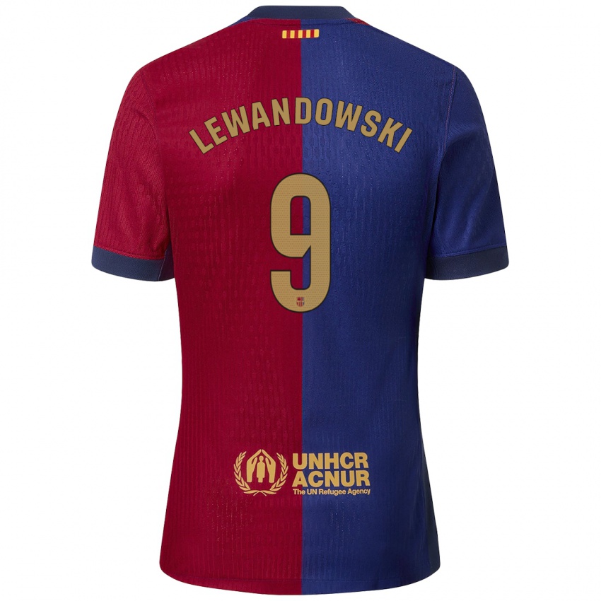 Kinder Robert Lewandowski #9 Blau Rot Heimtrikot Trikot 2024/25 T-Shirt Österreich