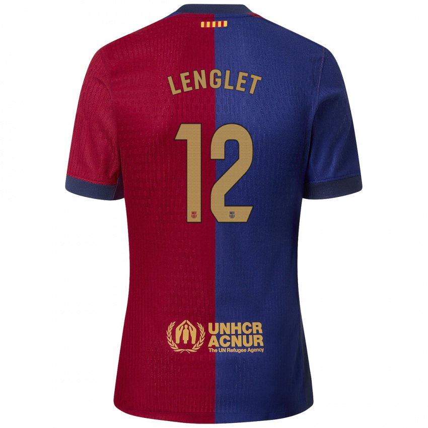 Kinder Clement Lenglet #12 Blau Rot Heimtrikot Trikot 2024/25 T-Shirt Österreich