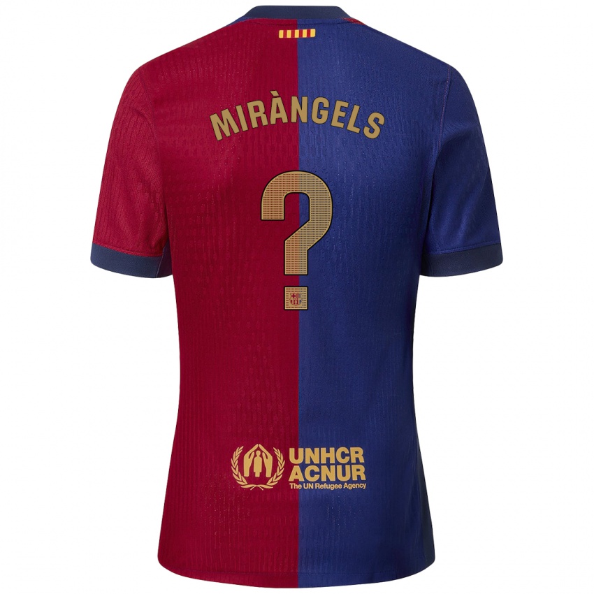 Kinder Xavi Miràngels #0 Blau Rot Heimtrikot Trikot 2024/25 T-Shirt Österreich