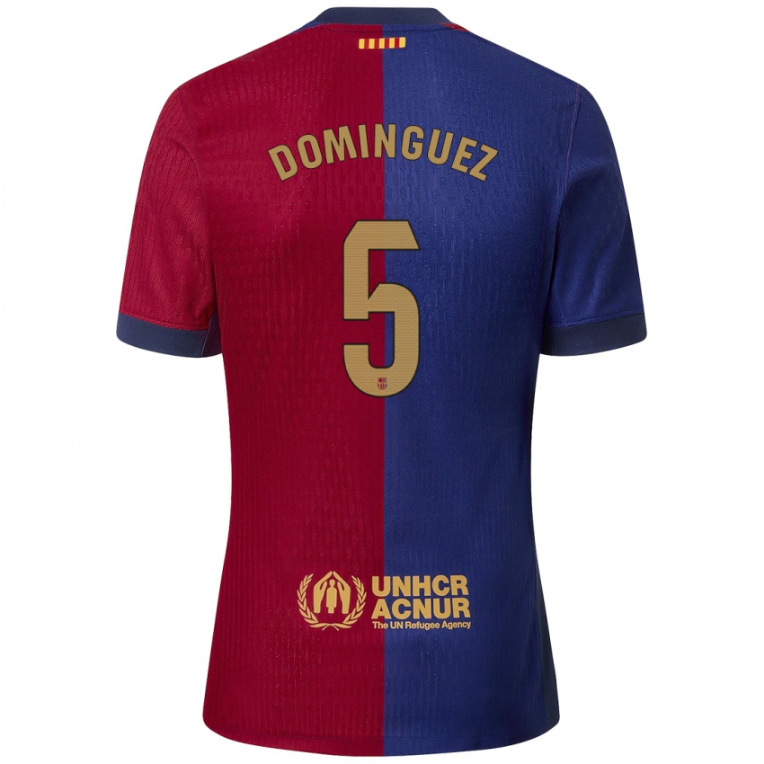 Kinder Sergi Dominguez #5 Blau Rot Heimtrikot Trikot 2024/25 T-Shirt Österreich