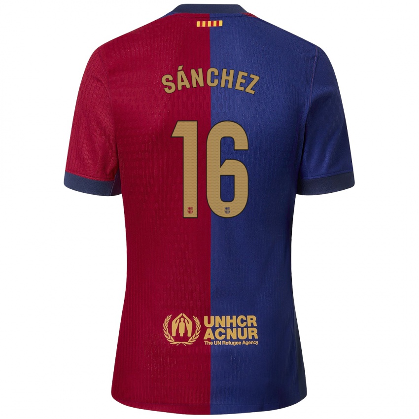 Kinder Edu Sánchez #16 Blau Rot Heimtrikot Trikot 2024/25 T-Shirt Österreich