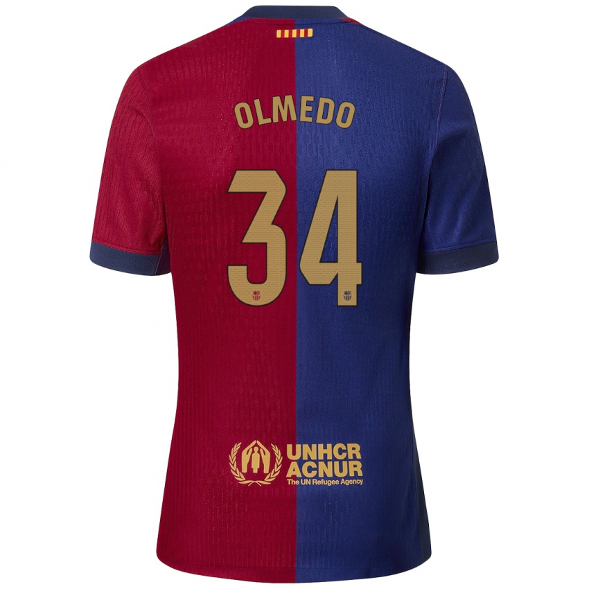 Kinder Alexis Olmedo #34 Blau Rot Heimtrikot Trikot 2024/25 T-Shirt Österreich