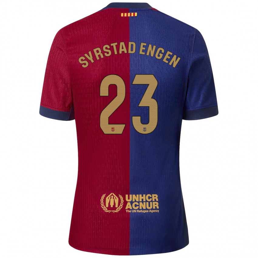 Kinder Ingrid Syrstad Engen #23 Blau Rot Heimtrikot Trikot 2024/25 T-Shirt Österreich