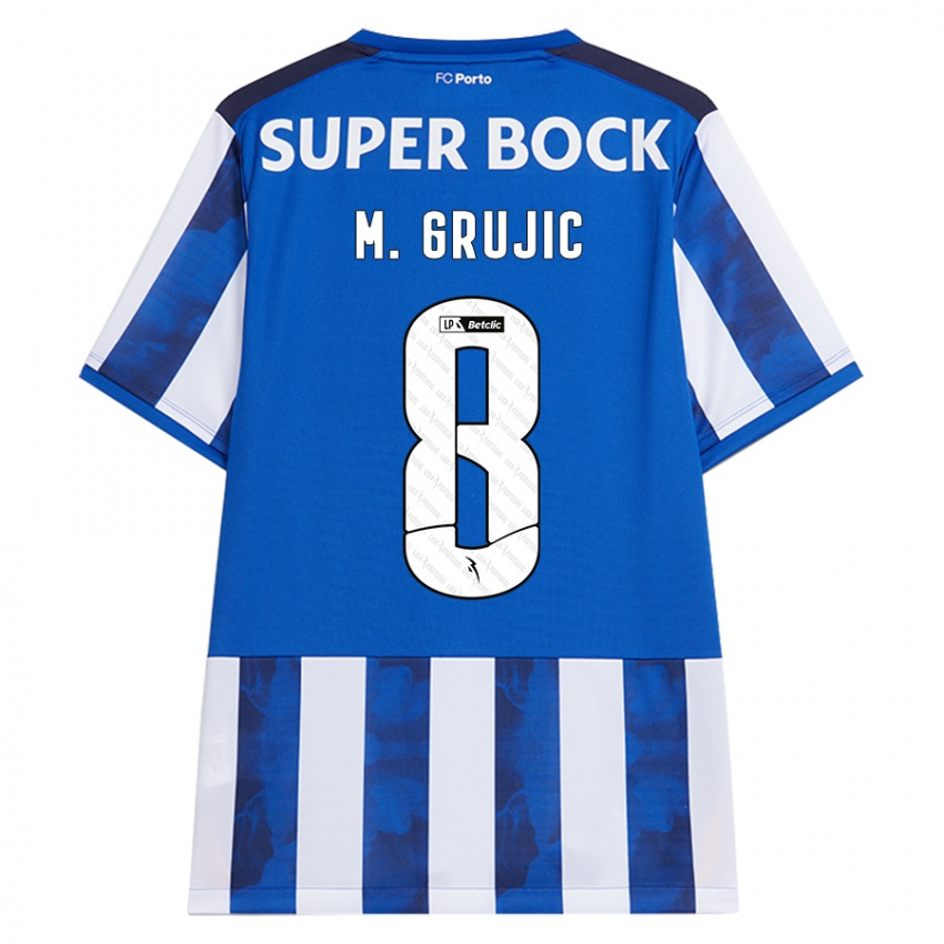 Kinder Marko Grujic #8 Blau Weiß Heimtrikot Trikot 2024/25 T-Shirt Österreich