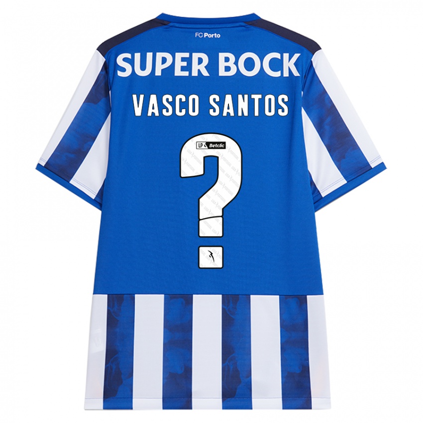 Kinder Vasco Santos #0 Blau Weiß Heimtrikot Trikot 2024/25 T-Shirt Österreich