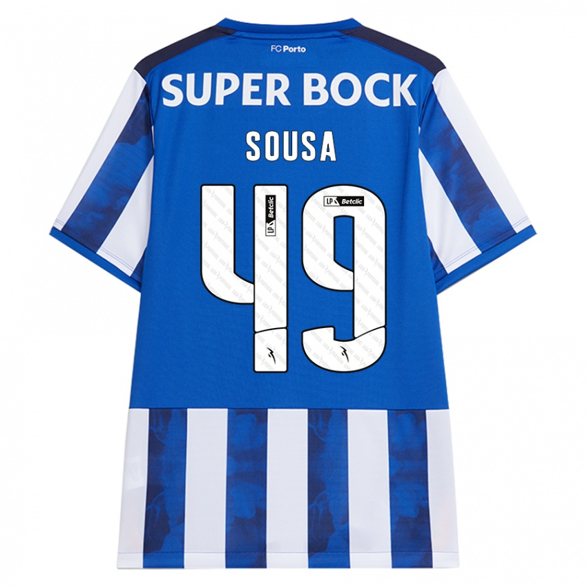 Kinder Gonçalo Sousa #49 Blau Weiß Heimtrikot Trikot 2024/25 T-Shirt Österreich