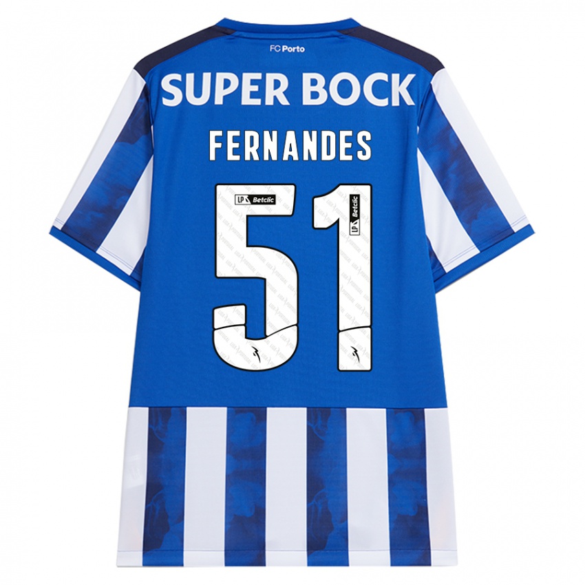 Kinder Diogo Fernandes #51 Blau Weiß Heimtrikot Trikot 2024/25 T-Shirt Österreich