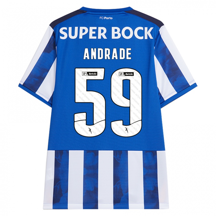 Kinder Tiago Andrade #59 Blau Weiß Heimtrikot Trikot 2024/25 T-Shirt Österreich