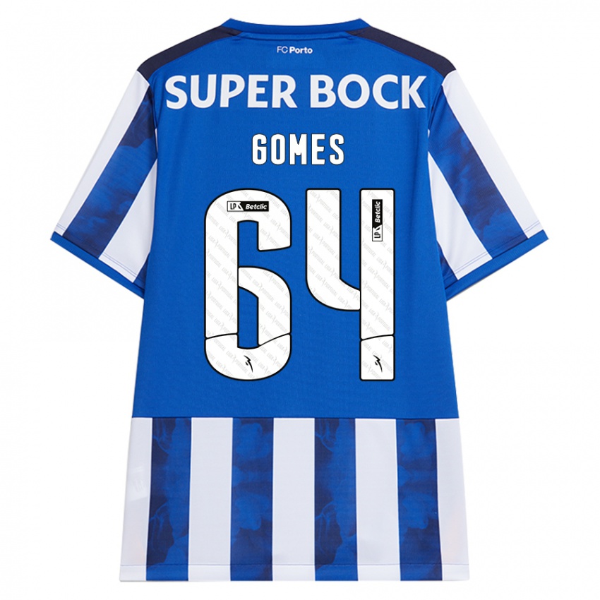 Kinder Luís Gomes #64 Blau Weiß Heimtrikot Trikot 2024/25 T-Shirt Österreich