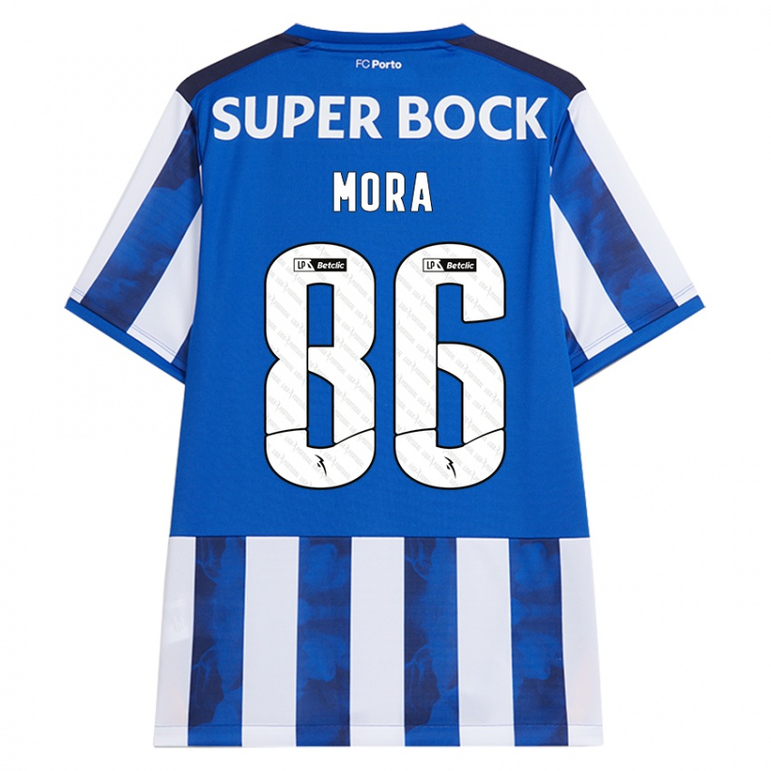 Kinder Rodrigo Mora #86 Blau Weiß Heimtrikot Trikot 2024/25 T-Shirt Österreich