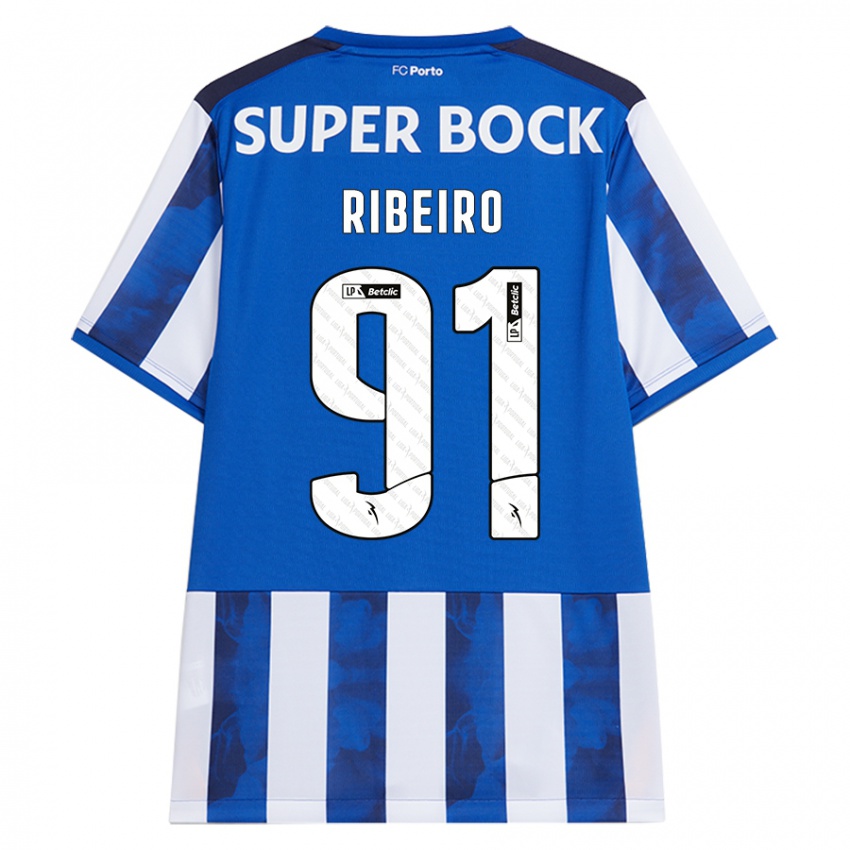 Kinder Gonçalo Ribeiro #91 Blau Weiß Heimtrikot Trikot 2024/25 T-Shirt Österreich