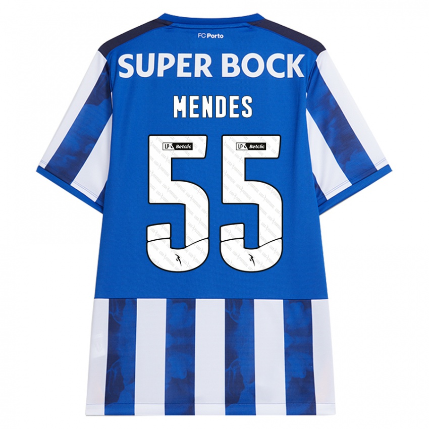 Kinder Joao Mendes #55 Blau Weiß Heimtrikot Trikot 2024/25 T-Shirt Österreich