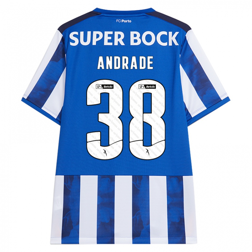 Kinder Fernando Andrade #38 Blau Weiß Heimtrikot Trikot 2024/25 T-Shirt Österreich