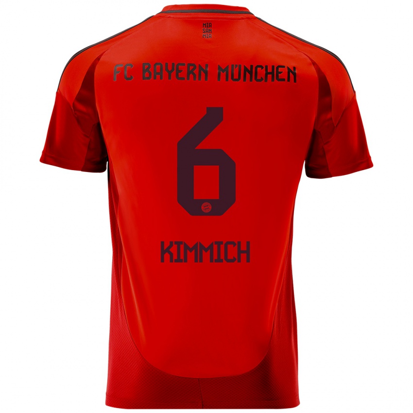 Kinder Joshua Kimmich #6 Rot Heimtrikot Trikot 2024/25 T-Shirt Österreich