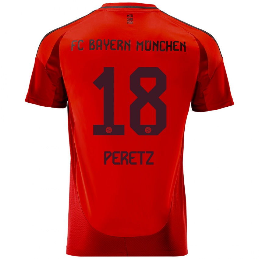 Kinder Daniel Peretz #18 Rot Heimtrikot Trikot 2024/25 T-Shirt Österreich