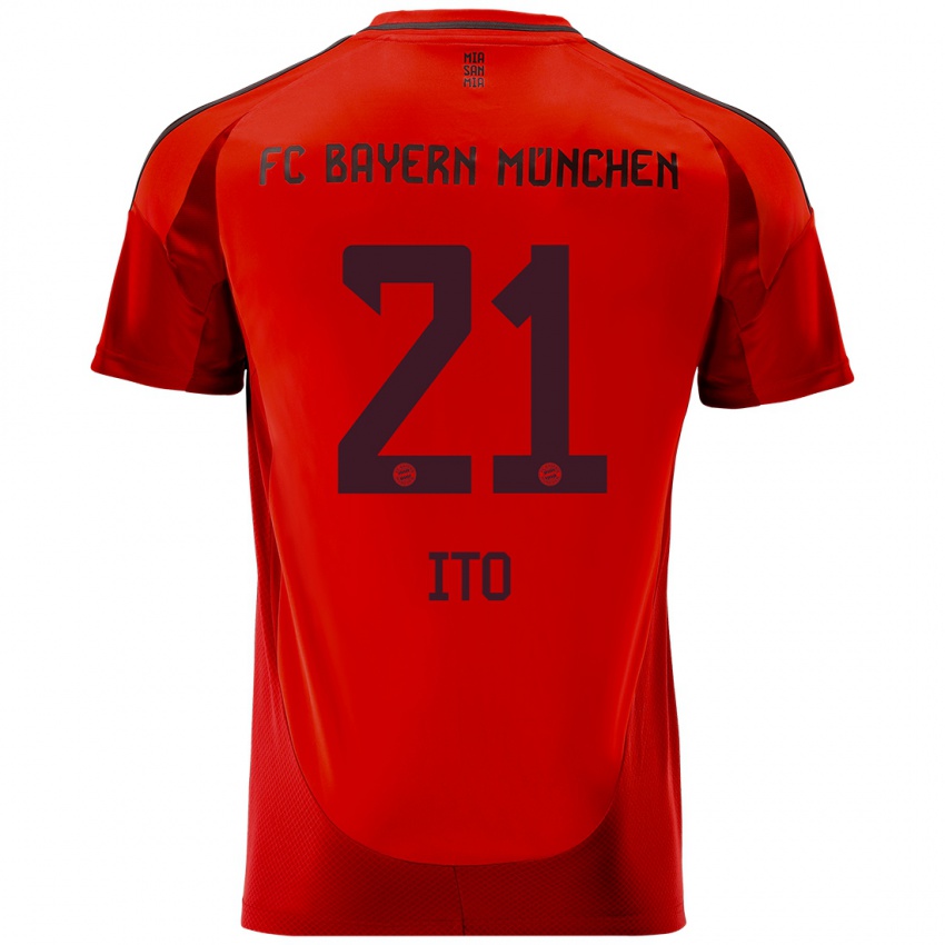 Kinder Hiroki Ito #21 Rot Heimtrikot Trikot 2024/25 T-Shirt Österreich