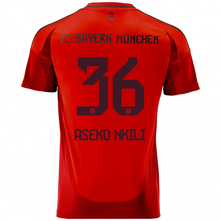 Kinder Noel Aseko Nkili #36 Rot Heimtrikot Trikot 2024/25 T-Shirt Österreich