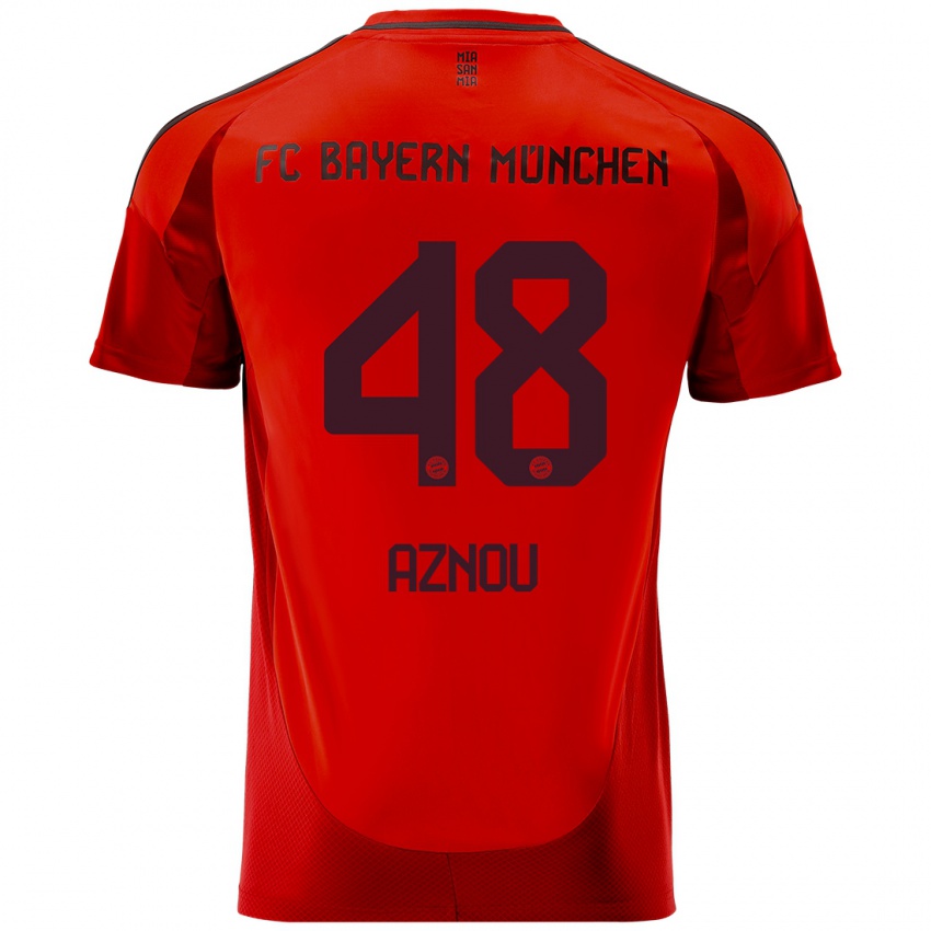 Kinder Adam Aznou #48 Rot Heimtrikot Trikot 2024/25 T-Shirt Österreich