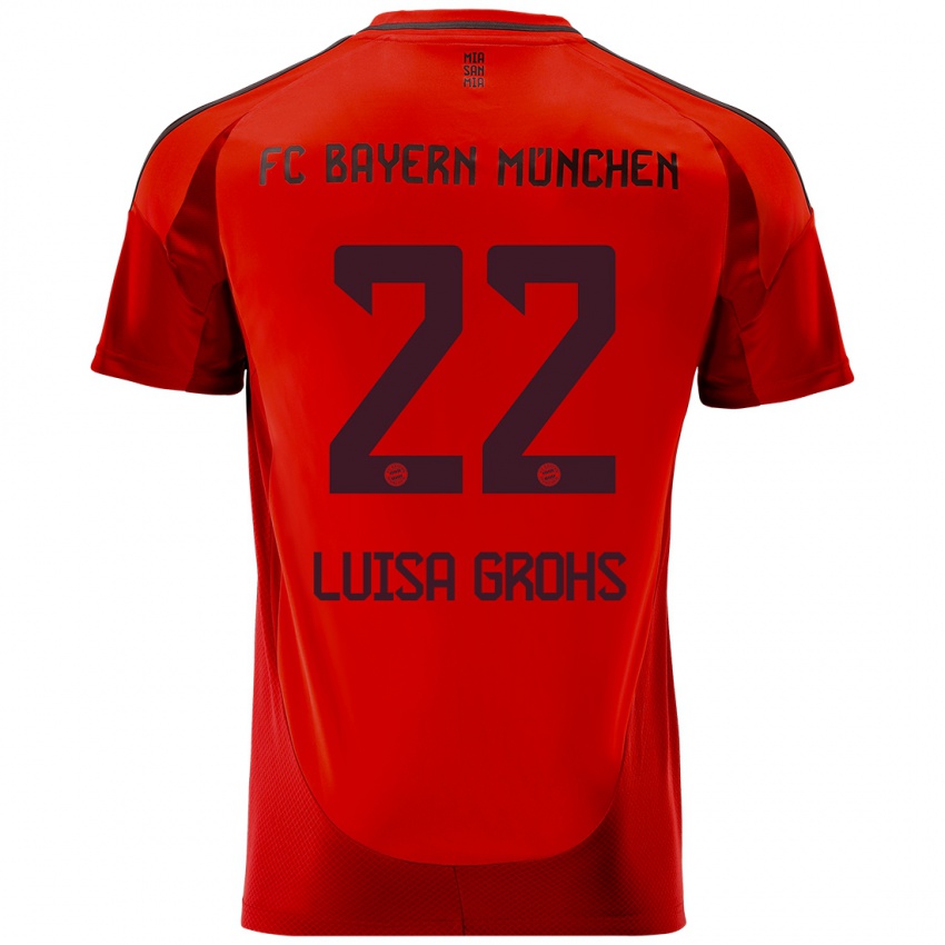 Kinder Maria Luisa Grohs #22 Rot Heimtrikot Trikot 2024/25 T-Shirt Österreich