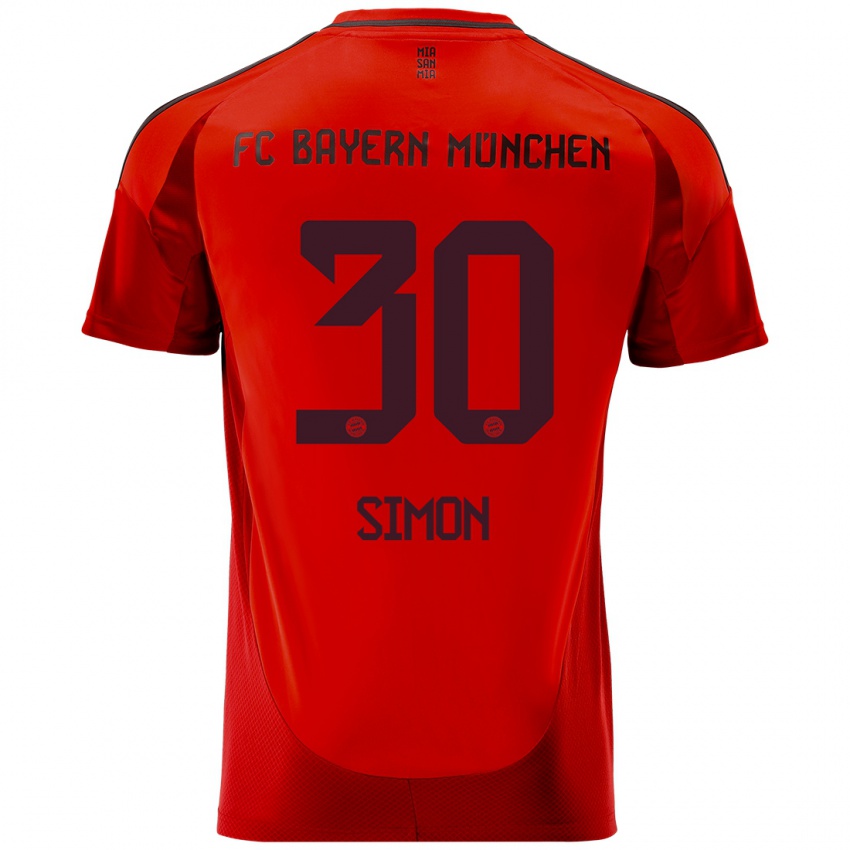 Kinder Carolin Simon #30 Rot Heimtrikot Trikot 2024/25 T-Shirt Österreich