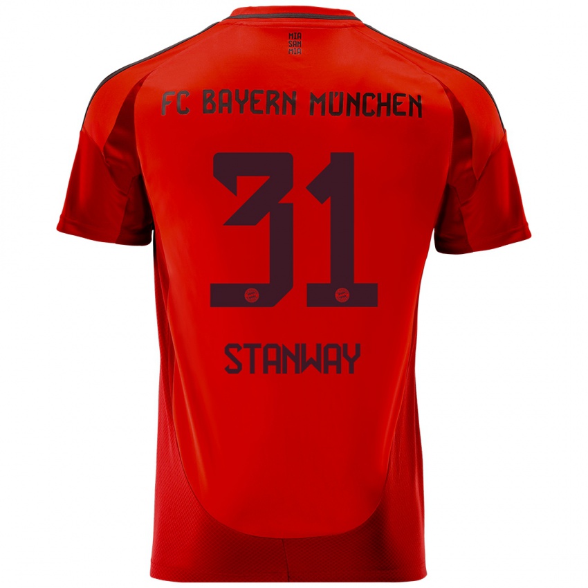 Kinder Georgia Stanway #31 Rot Heimtrikot Trikot 2024/25 T-Shirt Österreich