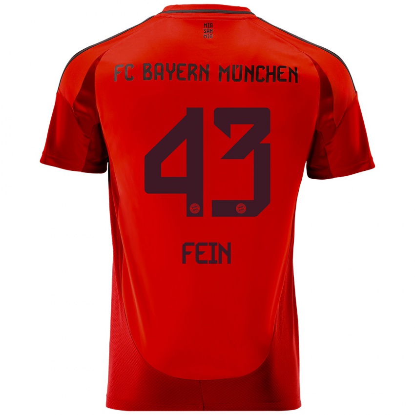 Kinder Adrian Fein #43 Rot Heimtrikot Trikot 2024/25 T-Shirt Österreich