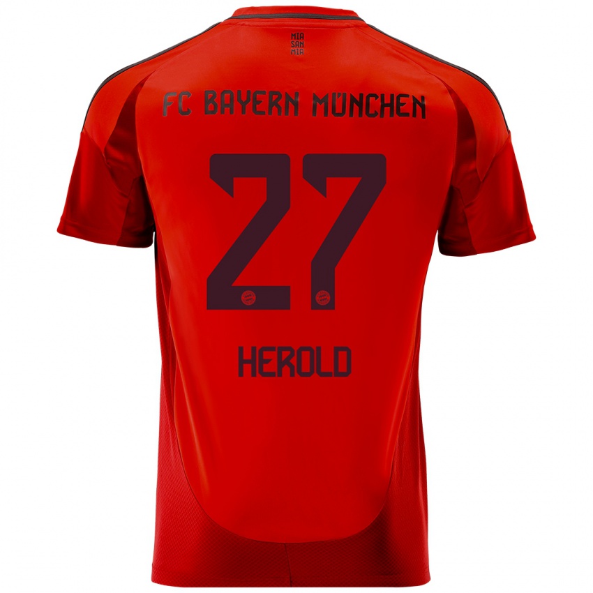 Kinder David Herold #27 Rot Heimtrikot Trikot 2024/25 T-Shirt Österreich