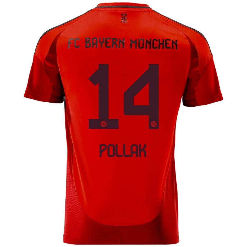 Kinder Florian Pollak #14 Rot Heimtrikot Trikot 2024/25 T-Shirt Österreich