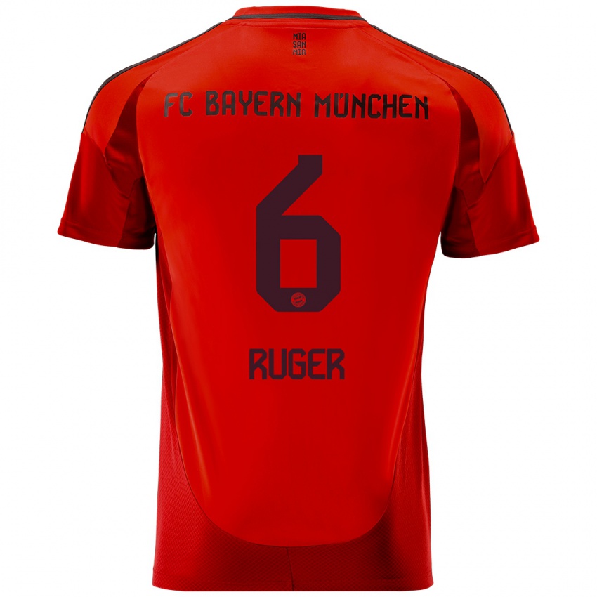 Kinder Kurt Ruger #6 Rot Heimtrikot Trikot 2024/25 T-Shirt Österreich