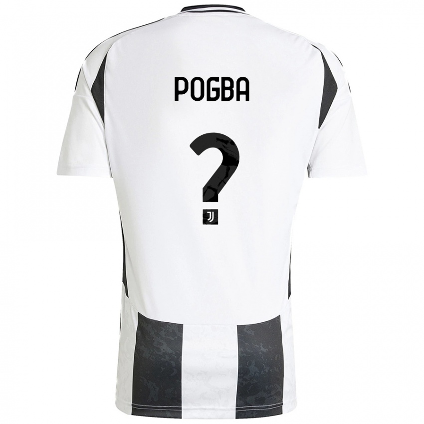 Kinder Paul Pogba #0 Weiß Schwarz Heimtrikot Trikot 2024/25 T-Shirt Österreich