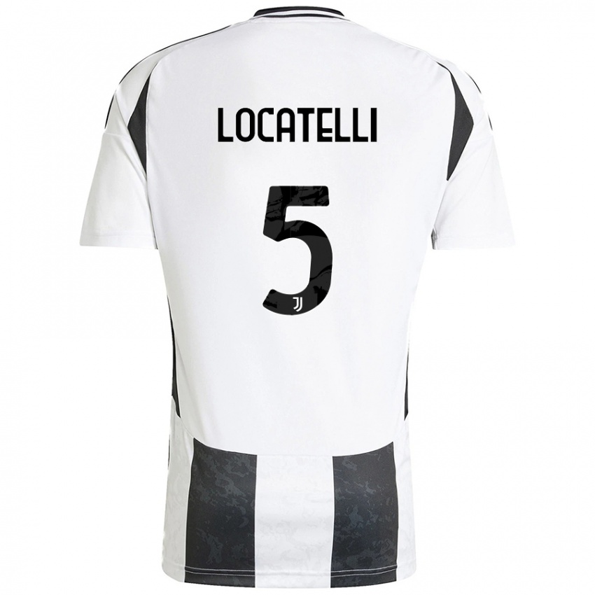 Kinder Manuel Locatelli #5 Weiß Schwarz Heimtrikot Trikot 2024/25 T-Shirt Österreich