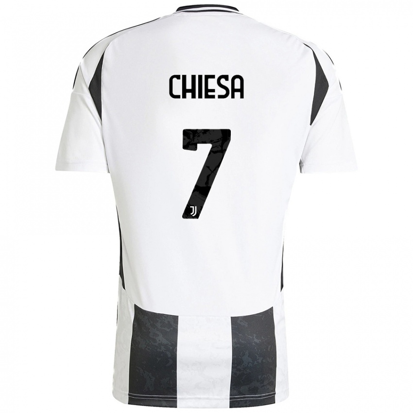 Kinder Federico Chiesa #7 Weiß Schwarz Heimtrikot Trikot 2024/25 T-Shirt Österreich