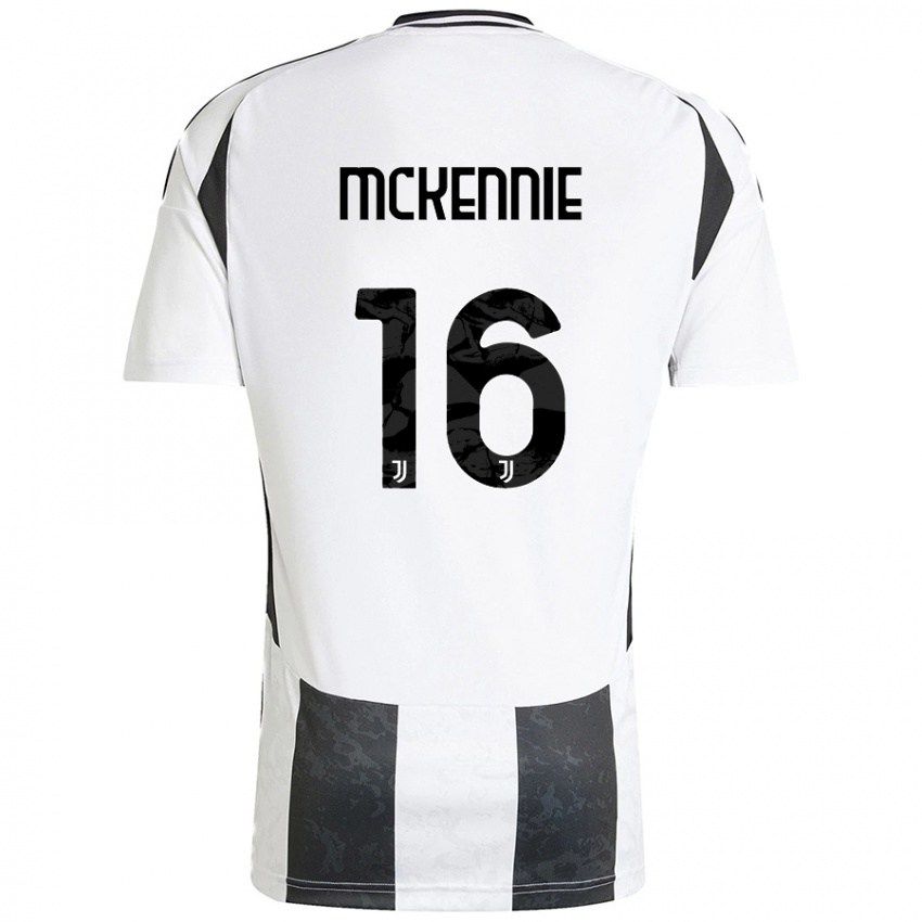 Kinder Weston Mckennie #16 Weiß Schwarz Heimtrikot Trikot 2024/25 T-Shirt Österreich