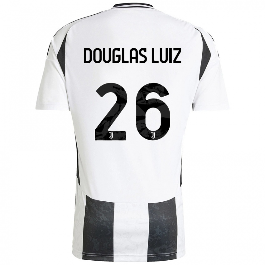 Kinder Douglas Luiz #26 Weiß Schwarz Heimtrikot Trikot 2024/25 T-Shirt Österreich