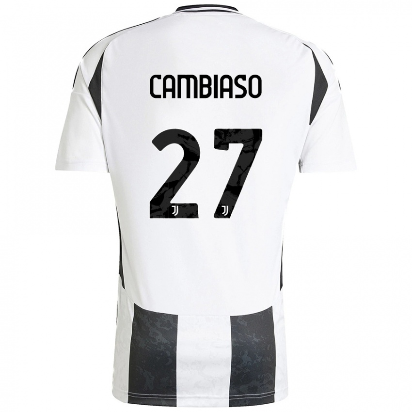 Kinder Andrea Cambiaso #27 Weiß Schwarz Heimtrikot Trikot 2024/25 T-Shirt Österreich