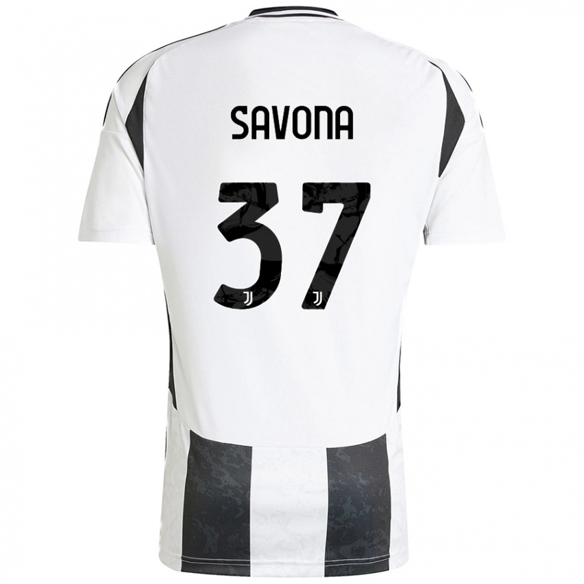 Kinder Nicolo Savona #37 Weiß Schwarz Heimtrikot Trikot 2024/25 T-Shirt Österreich