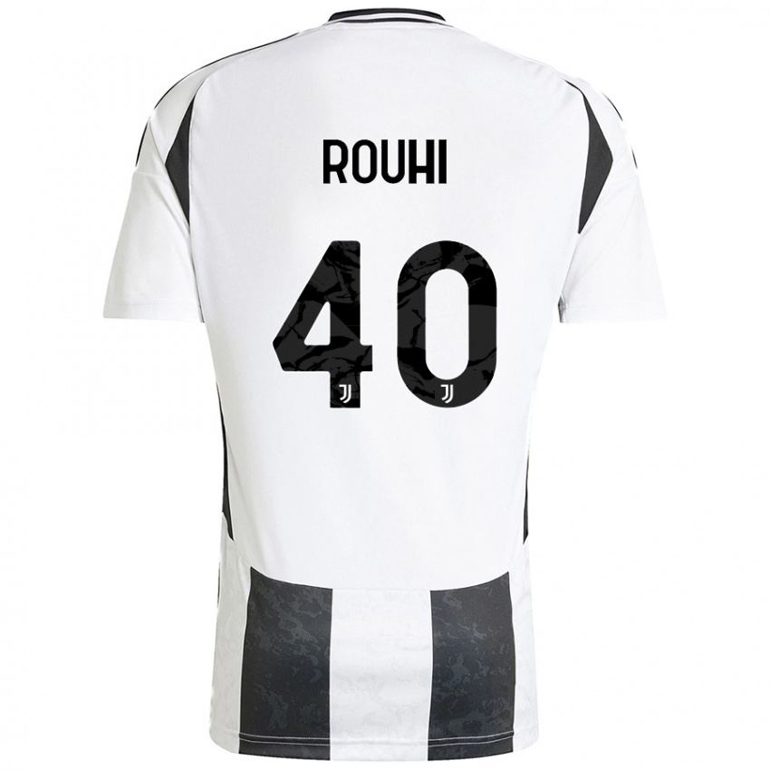 Kinder Jonas Rouhi #40 Weiß Schwarz Heimtrikot Trikot 2024/25 T-Shirt Österreich