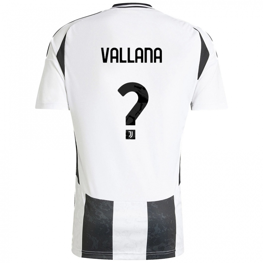 Kinder Edoardo Vallana #0 Weiß Schwarz Heimtrikot Trikot 2024/25 T-Shirt Österreich